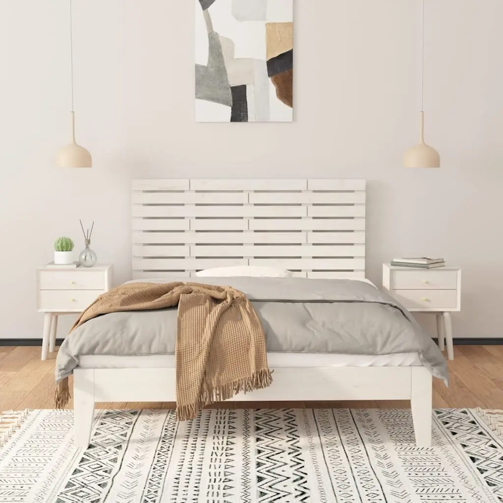 White Wall Headboard in Solid Pine 156cm