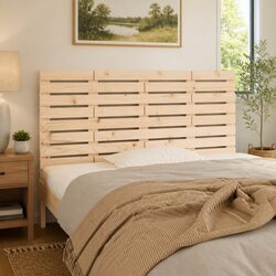 Elegant Wall-Mounted Pine Headboard 141 cm Brown