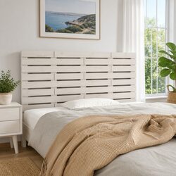 Elegant Wall-Mounted Headboard 141cm in White Pine
