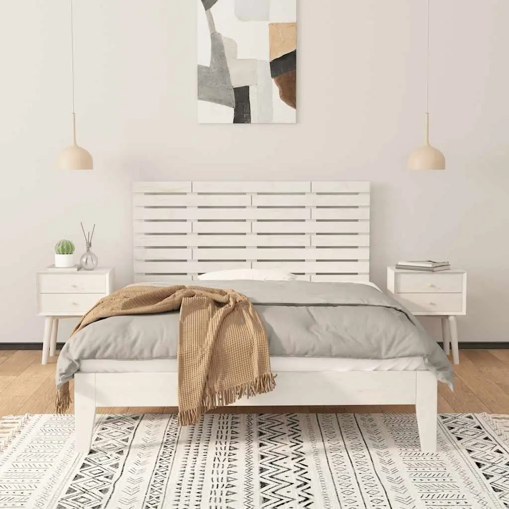 Wall Headboard White 141cm Solid Pine Wood