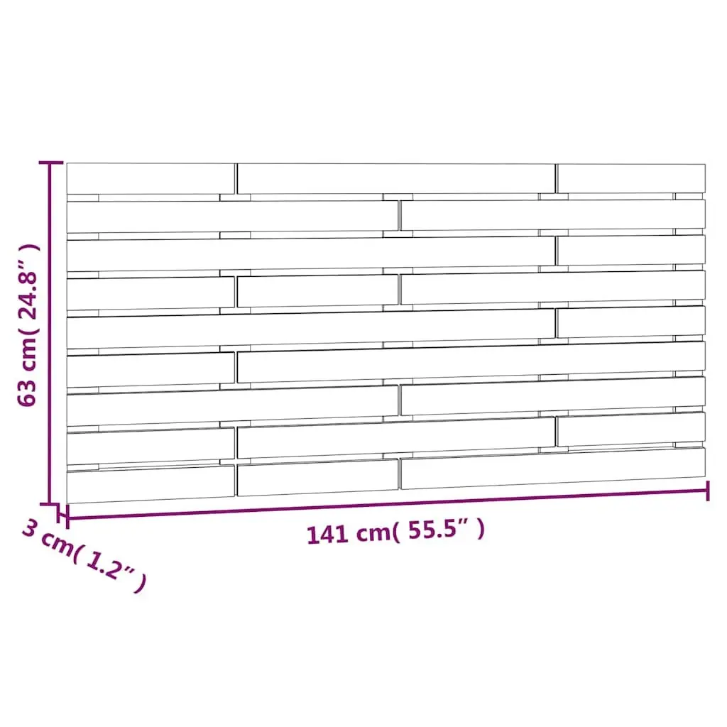 Wall Headboard White 141cm Solid Pine Wood