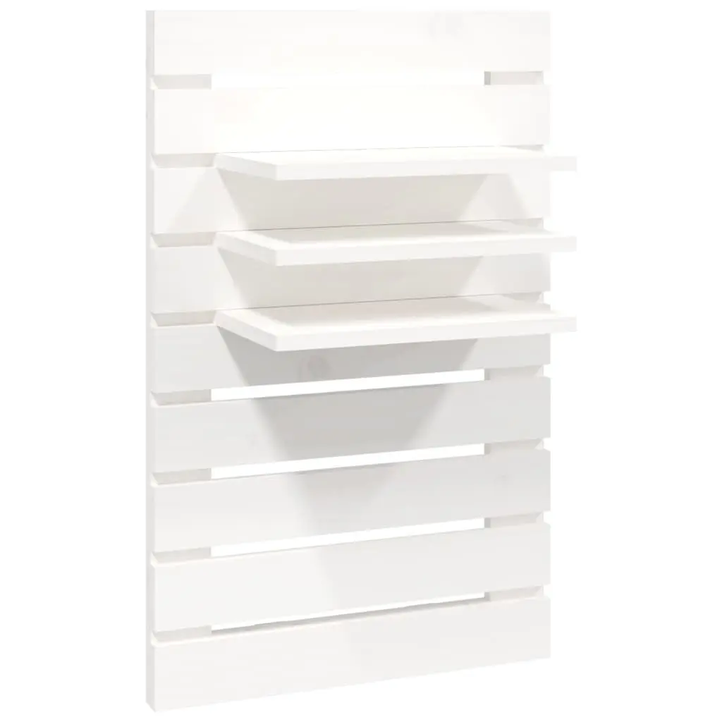 Wall-mounted Bedside Shelves White Solid Pine Wood 2 Piece Storage Display