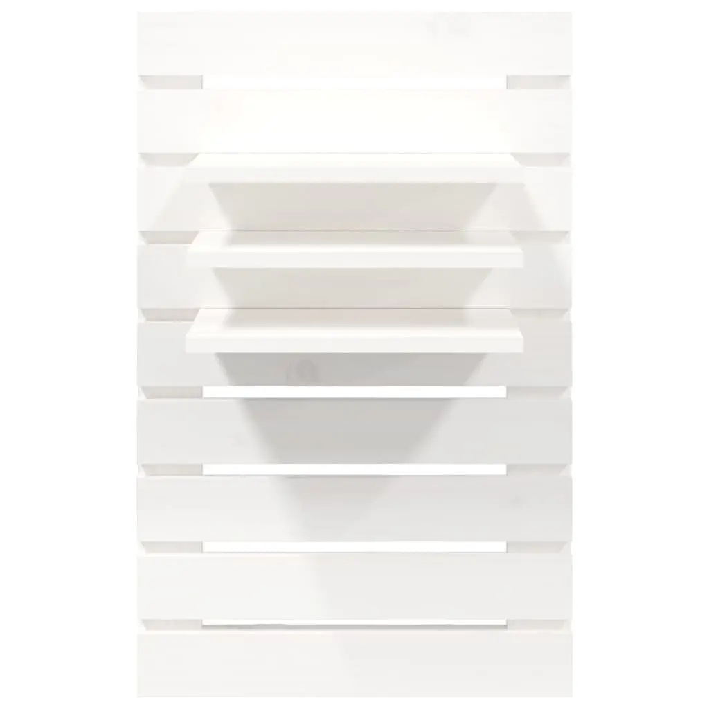 Wall-mounted Bedside Shelves White Solid Pine Wood 2 Piece Storage Display