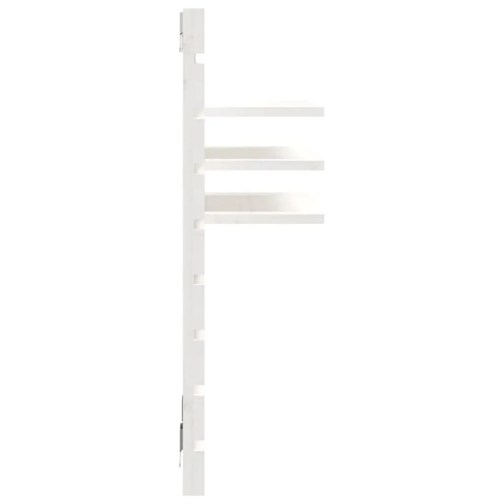Wall-mounted Bedside Shelves White Solid Pine Wood 2 Piece Storage Display