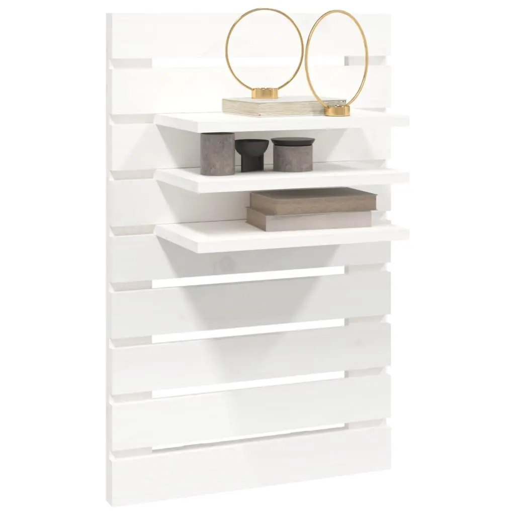 Wall-mounted Bedside Shelves White Solid Pine Wood 2 Piece Storage Display