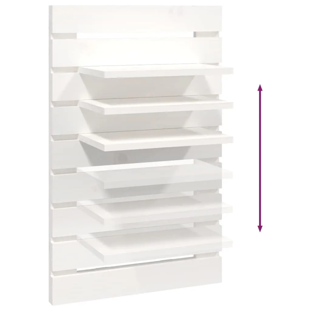 Wall-mounted Bedside Shelves White Solid Pine Wood 2 Piece Storage Display
