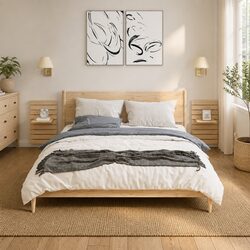 Elegant Wall-Mounted Bedside Shelves 2 pcs Solid Pine