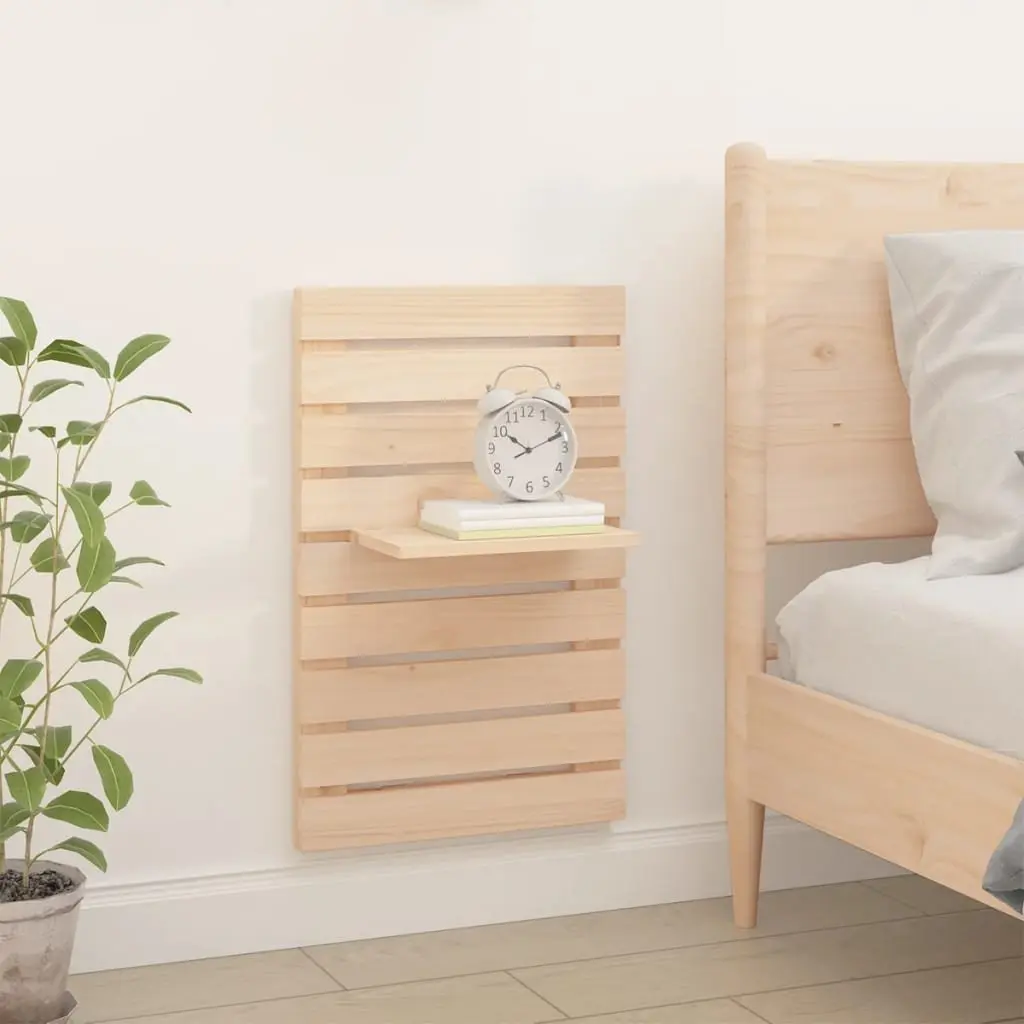 Wall-mounted Bedside Shelves Brown Solid Wood Pine 2 Piece