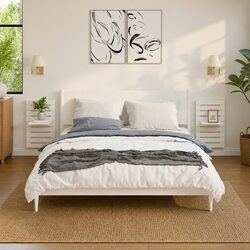 Charming Wall-Mounted Bedside Shelves in White Pine