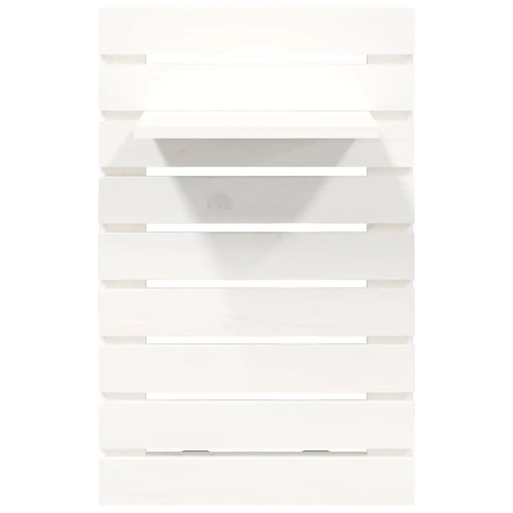 Wall-mounted Bedside Shelves White Solid Pine Wood 2 Piece Storage Display