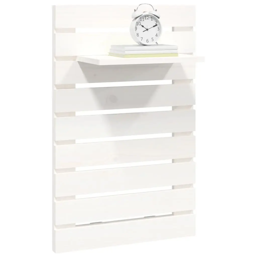 Wall-mounted Bedside Shelves White Solid Pine Wood 2 Piece Storage Display