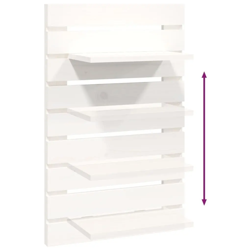 Wall-mounted Bedside Shelves White Solid Pine Wood 2 Piece Storage Display