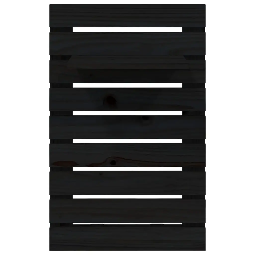 Wall-mounted Bedside Shelves Black Solid Pine Wood 2 Piece Storage Display