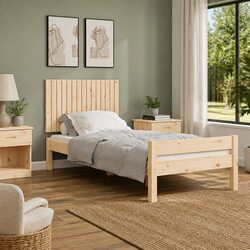 Solid Pine Wood Wall Headboard 95.5 cm Brown