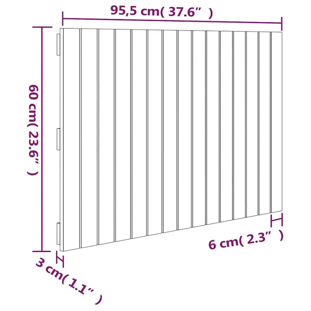 Wall Headboard Brown 95.5 cm Solid Pine Wood