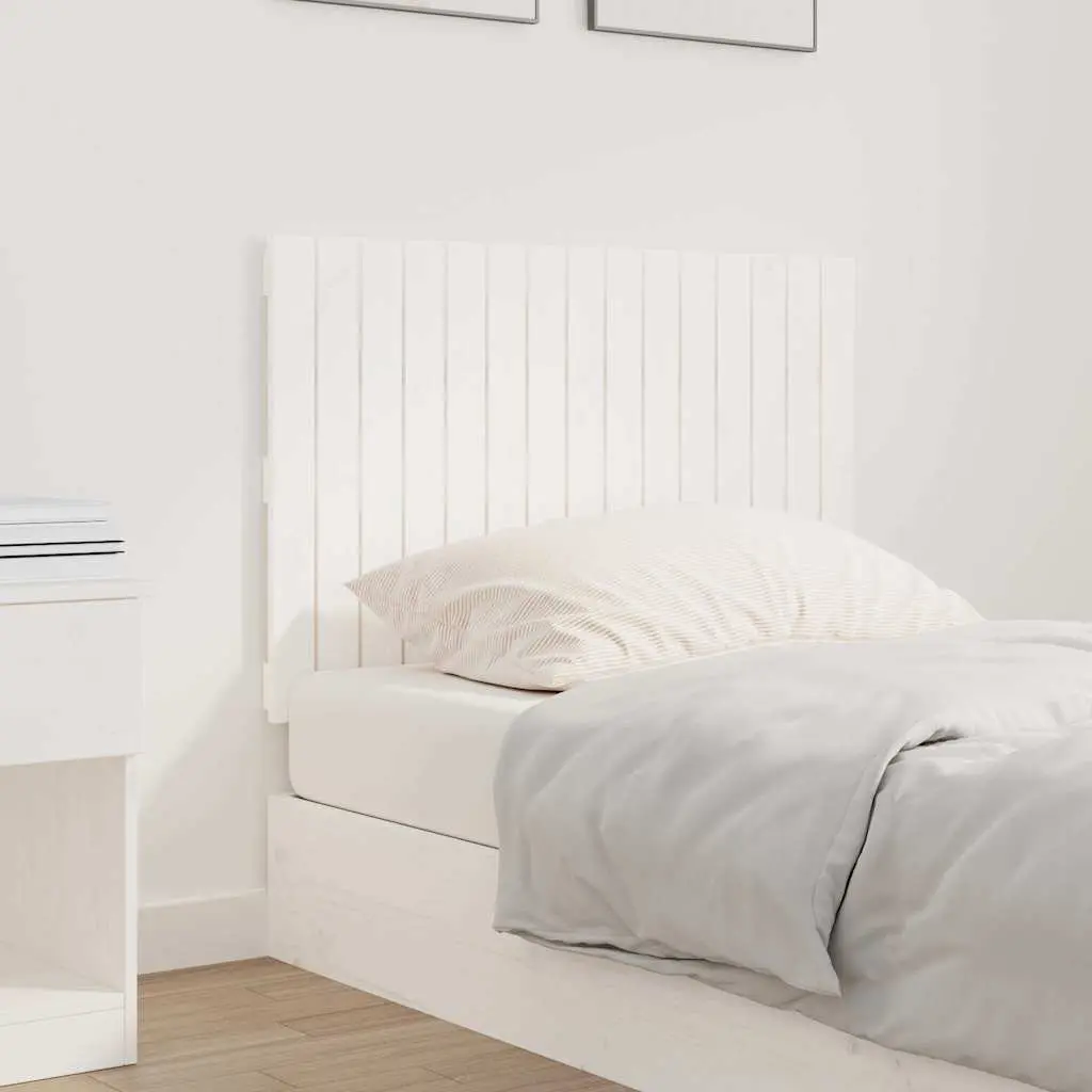 Headboard Wall Mounted White 95.5cm Solid Pine Wood
