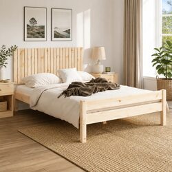140 cm Wall Headboard in Solid Pine Wood for Bedrooms