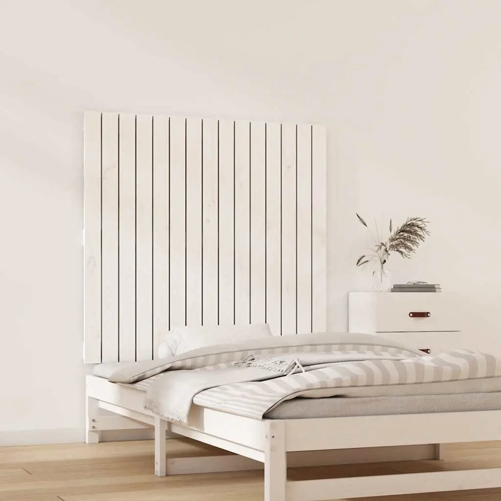 Wall Headboard White 95.5cm Solid Pine Wood