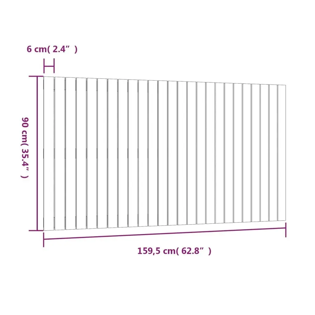 Solid Pine Wood Wall Mounted Headboard 159.5cm