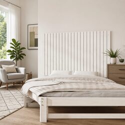 Elegant White Wall-Mounted Headboard for Bedroom