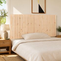 Brown Solid Pine Wall Headboard 185cm for Bedrooms