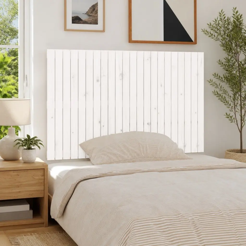 White Solid Pine Wall Headboard 140cm for Bedroom