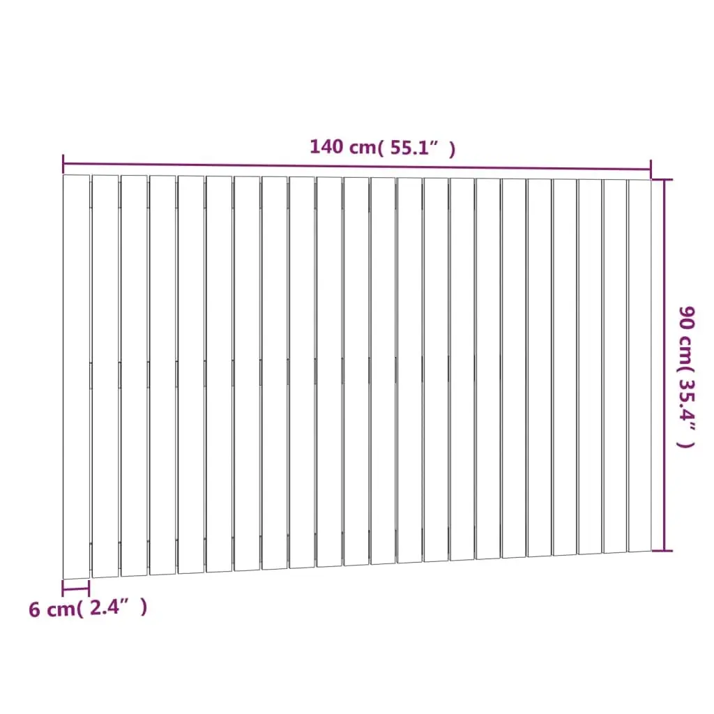 White Solid Pine Wall Headboard 140cm for Bedroom