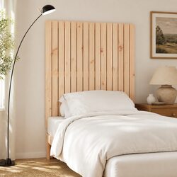 Solid Pine Wood Wall Mounted Headboard 95.5cm Brown