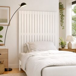 Wall-Mounted Headboard in White Solid Pine 95.5cm