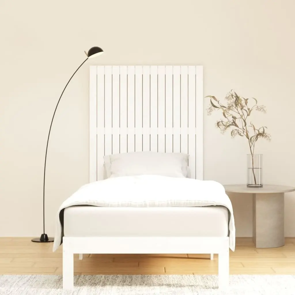 Wall-Mounted Headboard in White Solid Pine 95.5cm