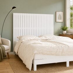 Elegant Wall Mounted Headboard 159.5cm White Pine
