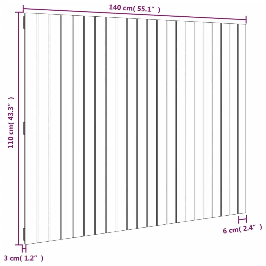 Wall Headboard 140 cm Solid Pine Wood Bedroom Bed Header Back Support