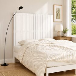 Elegant White Wall Headboard in Solid Pine 140cm
