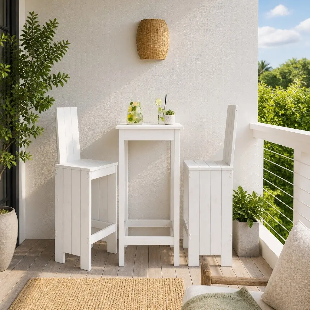 Bar Stools White Rustic 75 cm Solid Pine Wood 2 Piece