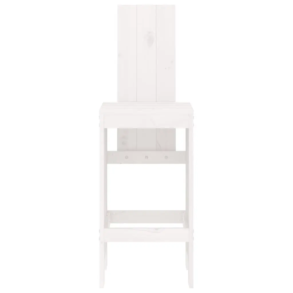 Bar Stools White Rustic 75 cm Solid Pine Wood 2 Piece
