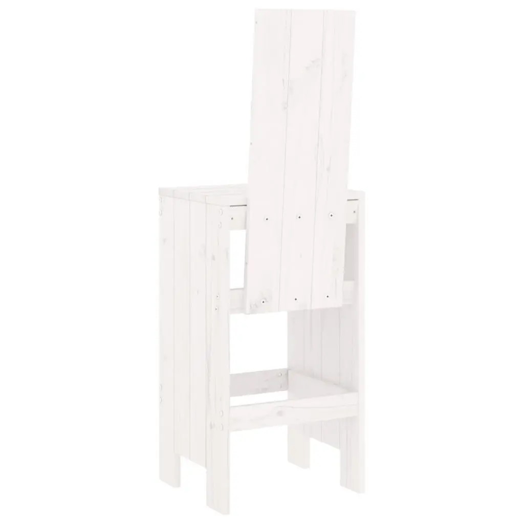 Bar Stools White Rustic 75 cm Solid Pine Wood 2 Piece