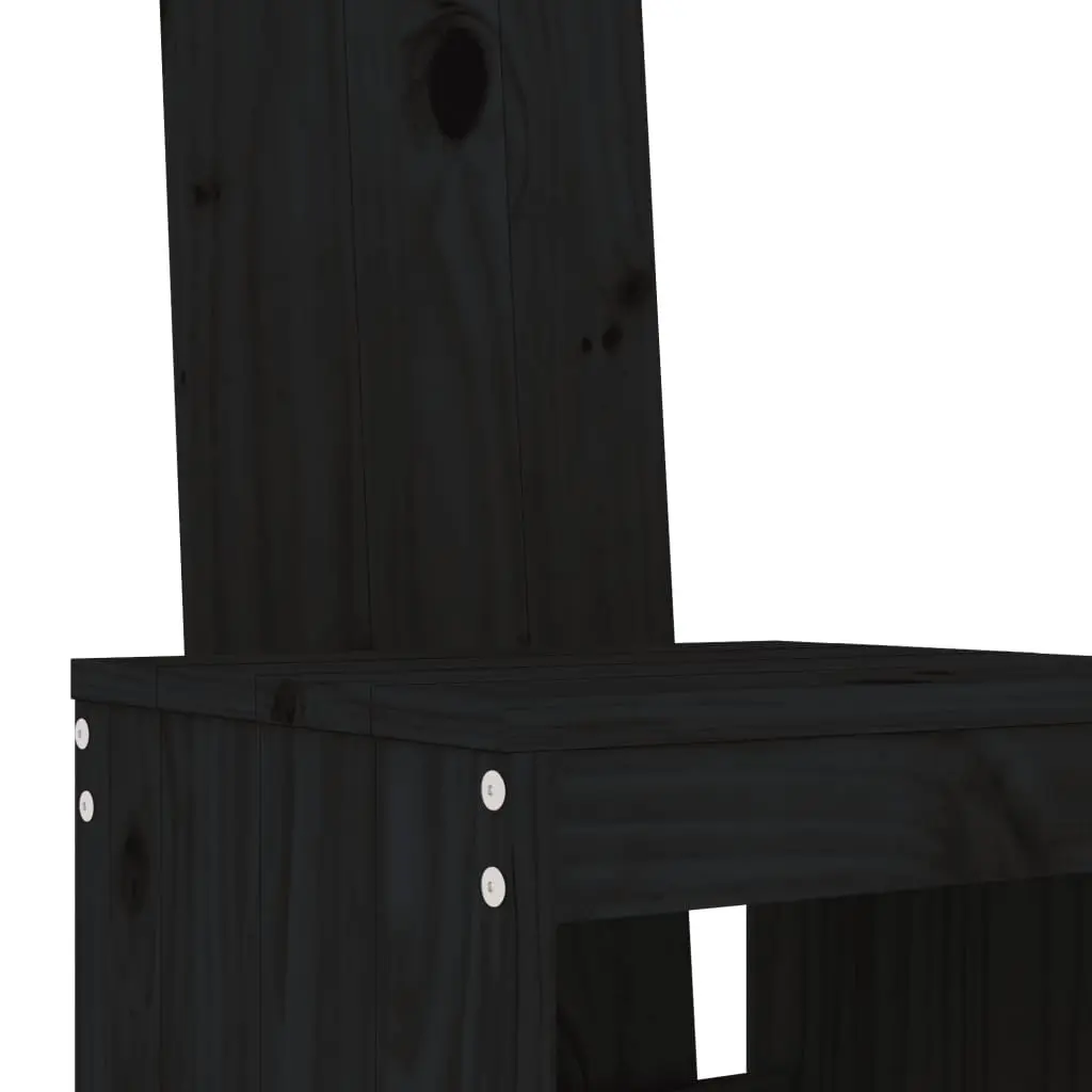 Pine Wood Bar Stools Rustic Black 40x42x120 cm 2 Piece