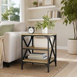 Warm Brown Accent Side Table for Living Room