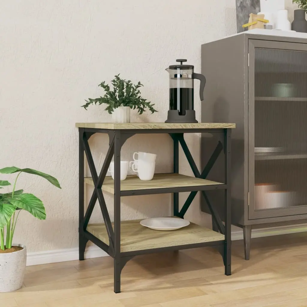 End Table Brown Accent 40x42x50cm Engineered Wood