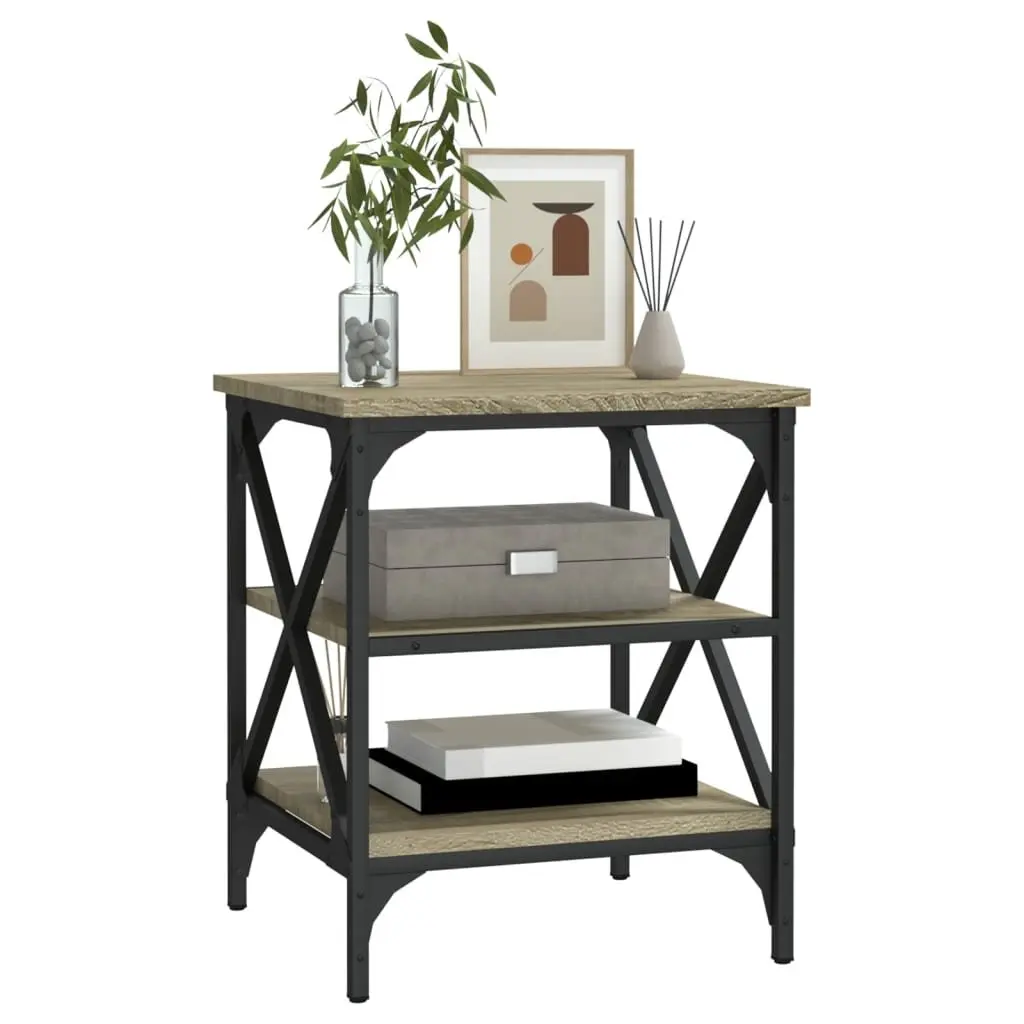 End Table Brown Accent 40x42x50cm Engineered Wood