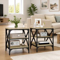 Sonoma Oak Brown Side Tables Set of 2