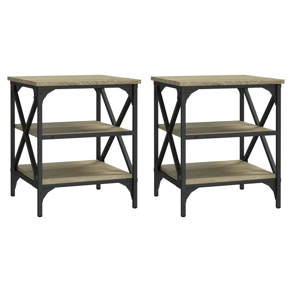 Sonoma Oak Brown Side Tables Set of 2