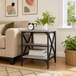 Grey Sonoma Engineered Wood Side Table with Storage
