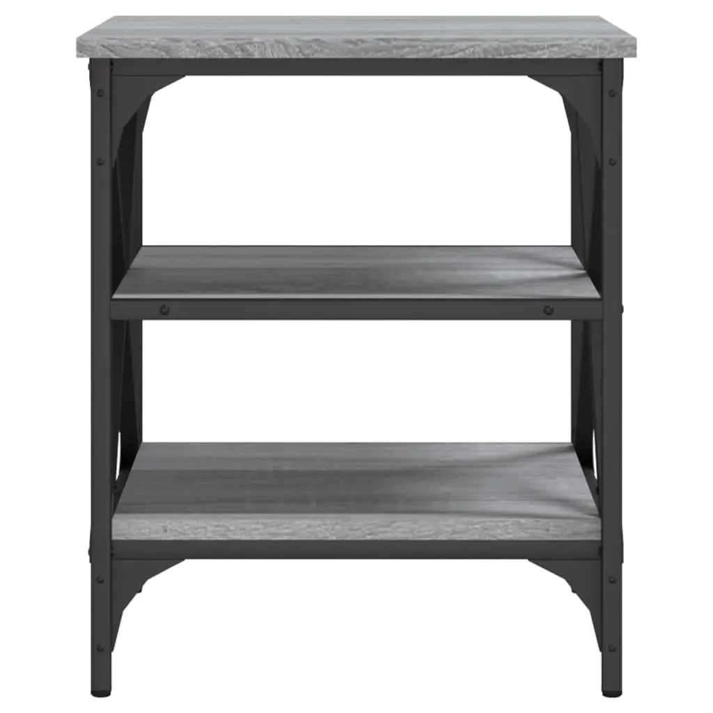 End Tables 2 pcs Grey Engineered Wood Side Table Storage Accent Furniture