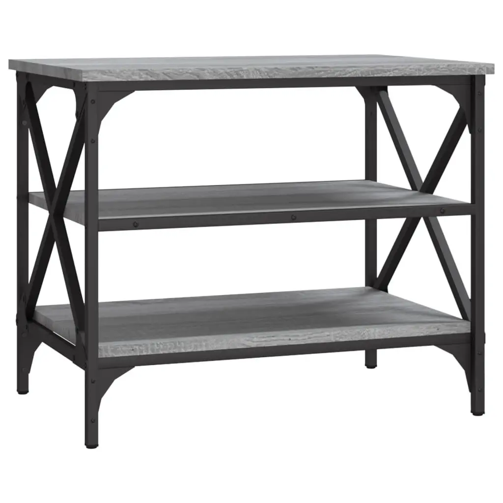 TV Cabinet Grey Sonoma 60x40x50cm Engineered Wood Iron Frame Media Storage End Table