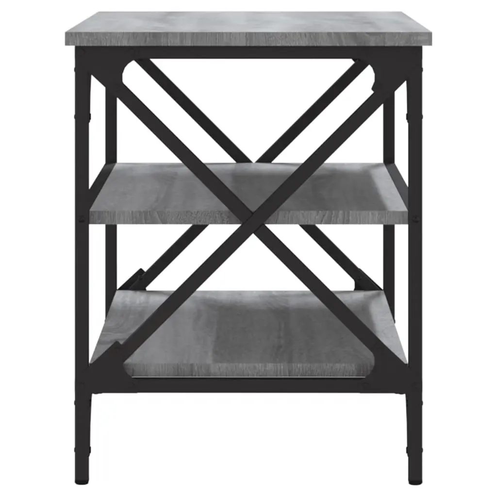 TV Cabinet Grey Sonoma 60x40x50cm Engineered Wood Iron Frame Media Storage End Table