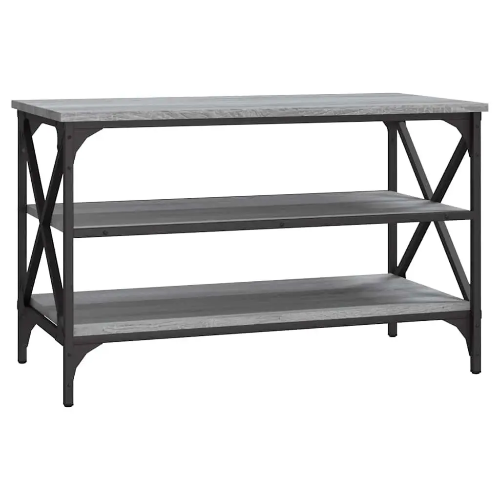 TV Cabinet Grey Sonoma Engineered Wood Media Storage Unit Industrial Design End