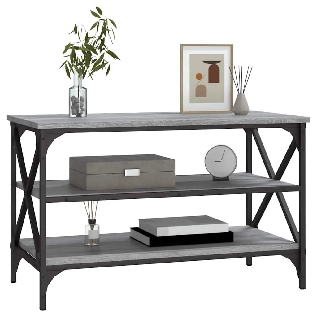 TV Cabinet Grey Sonoma Engineered Wood Media Storage Unit Industrial Design End