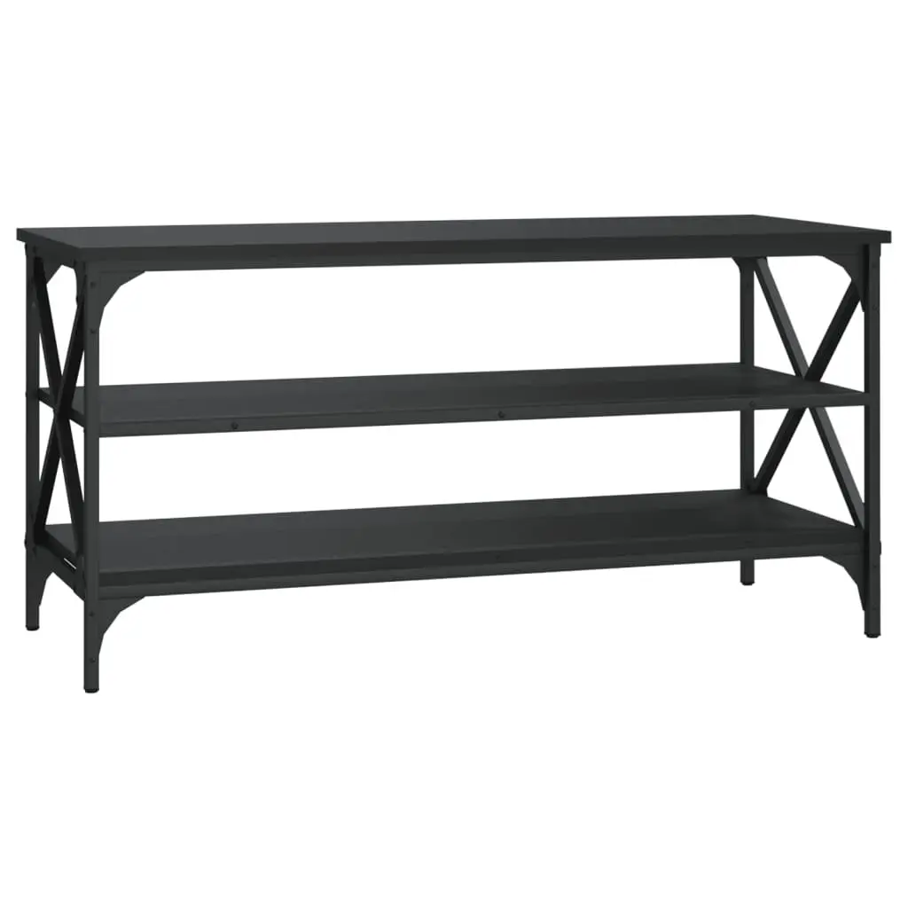 Industrial Style Black TV Cabinet for Living Room