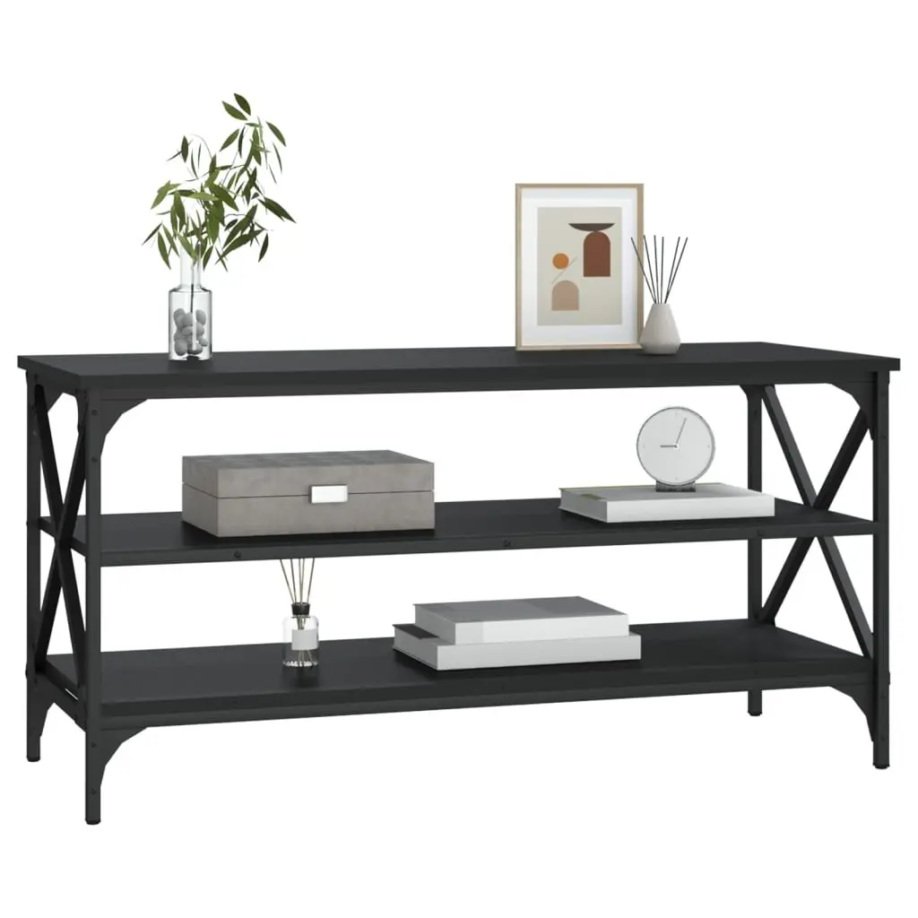 Industrial Style Black TV Cabinet for Living Room